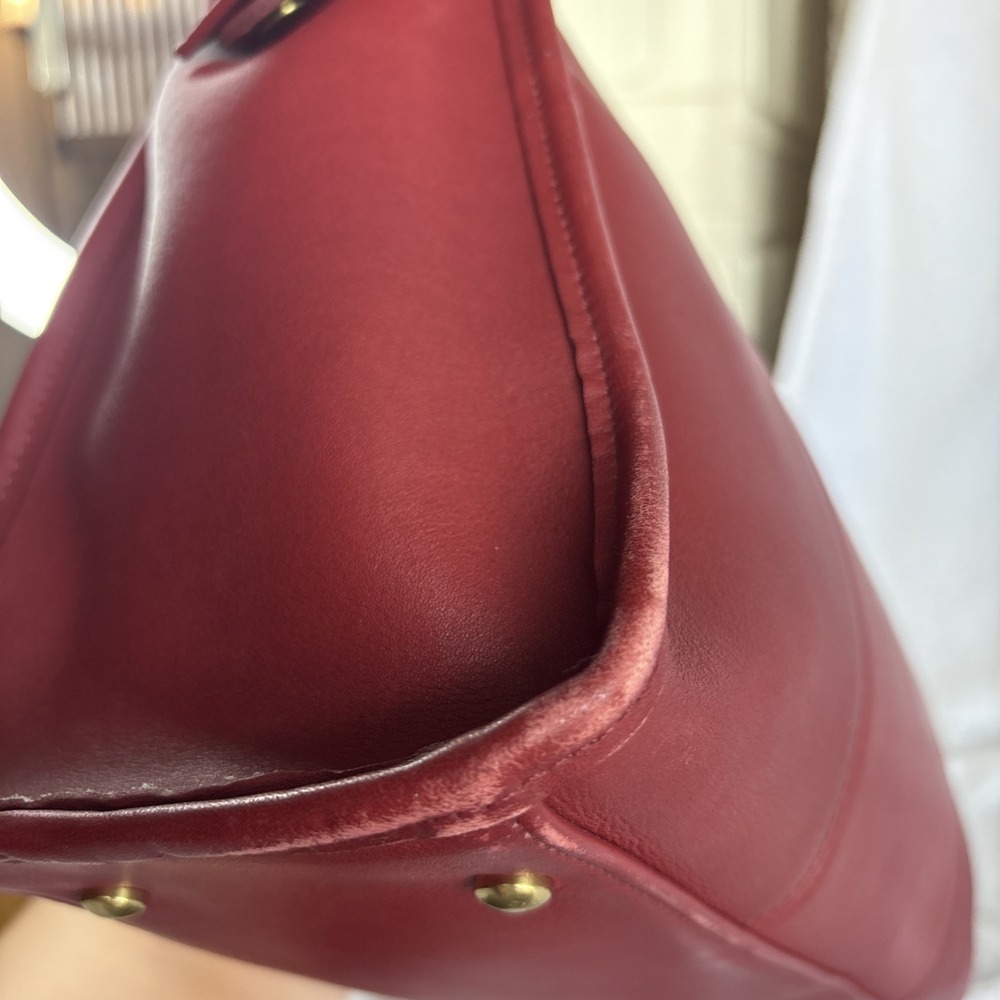 Vintage COACH Zip Top Shopper   Red Leather Bag 9995 USA - Picture 9 of 16